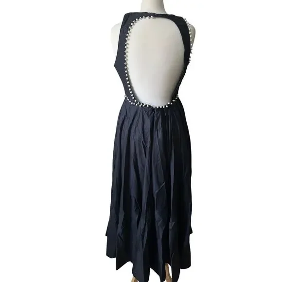 Aje Florence Pearl Trim Midi Dress